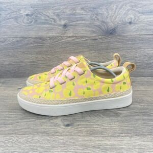 Sperry Top Sider Lemon Print‎ Canvas Espadrille Platform Sneakers Size 9.5
